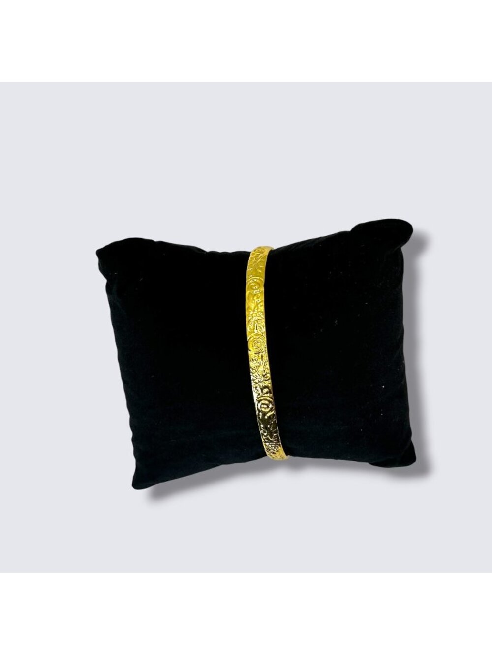 Our Spare Change 18K Gold Plated Floral Engraved Cuff Bracelet 6.5" Adjustable E